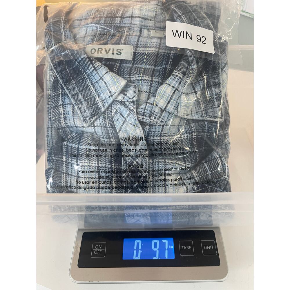 Orvis Blue Plaid Button Down Shirt Cotton Western Size Womens Large - Picture 7 of 7